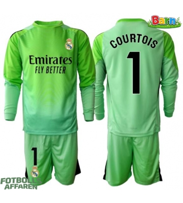 Real Madrid Thibaut Courtois #1 Målvakt Bortaställ Barn 2025-26 Långärmad (+ Korta byxor)